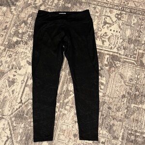 Marika Black Patterned Lined Running Leggings